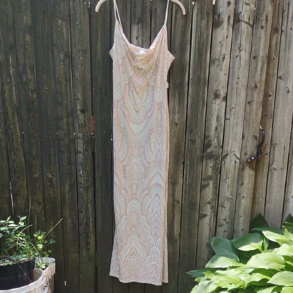 Jump Gold and Cream Slip Maxi Dress for Wedding Guests
